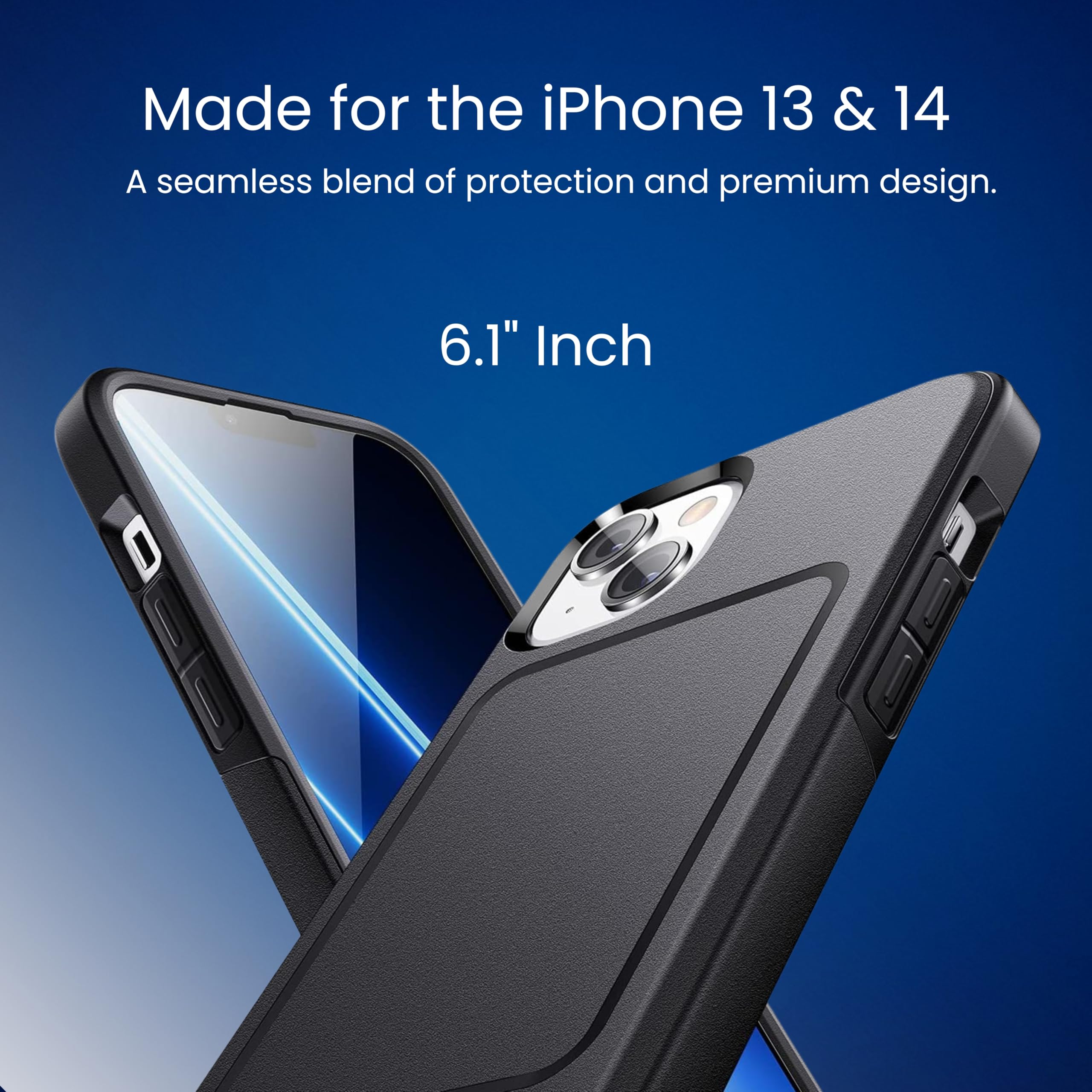 Amazon.com: Black Phone Case for iPhone 14 & iPhone 13 Case